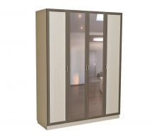 Шкаф для платья и белья 4-х дверный с 2-мя зеркалами С 200/1 М