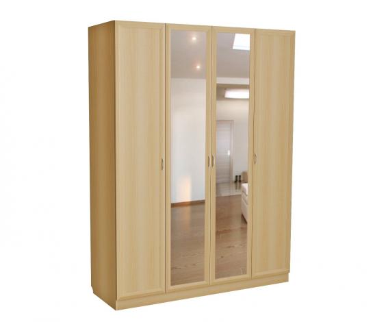 Шкаф для платья и белья 4-х дверный с 2-мя зеркалами С 200/1 М - фото №4