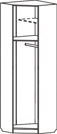 Шкаф угловой однодверный С 467/1 М с зеркалом - фото №2