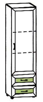 Шкаф однодверный с ящиками в детскую Радуга Р4.04 - фото №2
