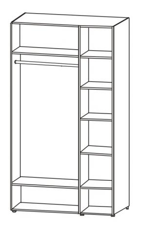 Шкаф 3-х дверный для одежды и белья с зеркалом 6.14 - фото №8
