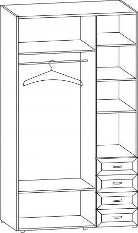 Шкаф 3-х дверный с ящиками Радуга 6.47 - фото №2