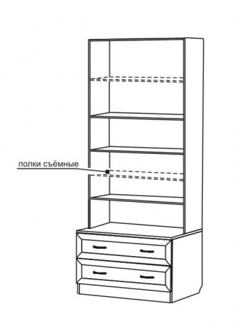 Шкаф универсальный с нишей для ТВ С 469 М - фото №2