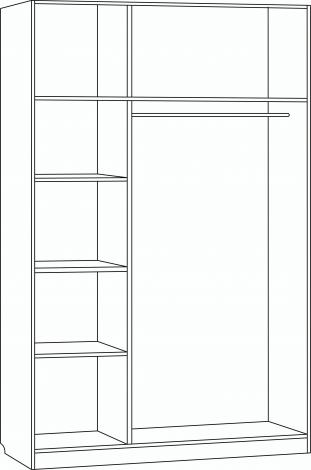  Шкаф для платья и белья 3-х дверный с 2-мя зеркалами С 204/2М - фото №2