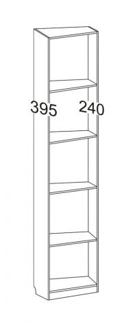 Шкаф для книг переходной с боками 395 и 240 С 235 М - фото №2