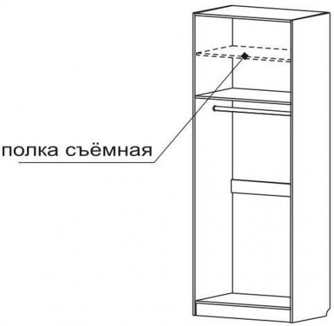 Шкаф для одежды 2-х дверный с зеркалами C 401/1 М - фото №2