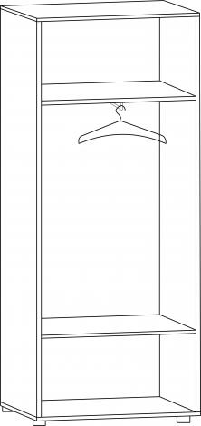 Шкаф двухдверный для одежды с зеркалами Ш-61л - фото №2