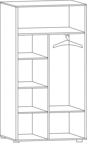 Шкаф для одежды с полками и зеркалами Ш-85л - фото №2